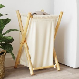 VidaXL Kosz na pranie, kremowy, 41,5x36x63,5 cm, bambusowy