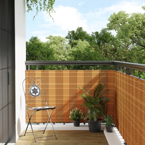 VidaXL Parawan balkonowy, jasnobrązowy, 1000x100 cm, polirattan