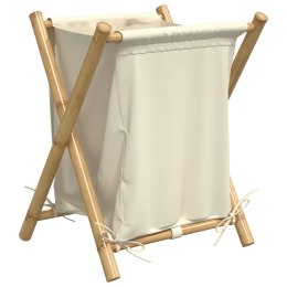 VidaXL Kosz na pranie, kremowy, 45x55x63,5 cm, bambusowy