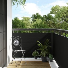 VidaXL Parawan balkonowy, czarny, 500x80 cm, polirattan