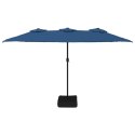 VidaXL Podwójny parasol ogrodowy z LED, niebieski, 449x245 cm