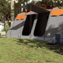 VidaXL Namiot rodzinny, tunel, 10-os., szaro-pomarańczowy wodoszczelny