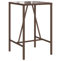 VidaXL Ogrodowy stolik barowy, brązowy, 70x70x110 cm, polirattan