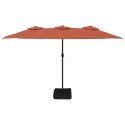 VidaXL Podwójny parasol ogrodowy, terakotowy, 449x245 cm