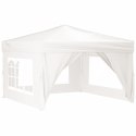 VidaXL Składany namiot imprezowy ze ściankami, biały, 3x3 m