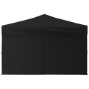 VidaXL Składany namiot imprezowy ze ściankami, czarny, 3x3 m