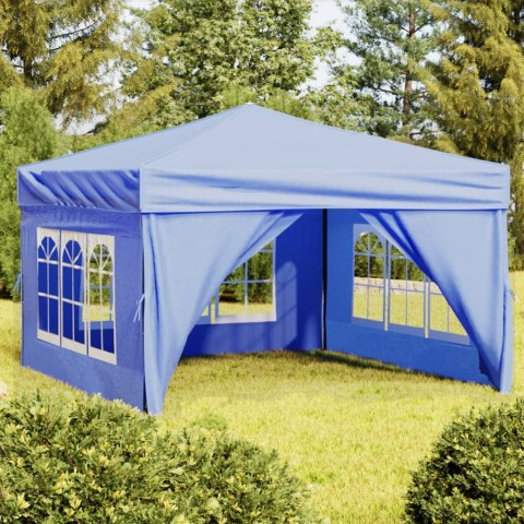 VidaXL Składany namiot imprezowy ze ściankami, niebieski, 3x3 m
