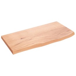 VidaXL Blat do łazienki, jasnobrązowy, 60x30x2 cm, lite drewno