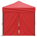 VidaXL Składany namiot imprezowy ze ściankami, czerwony, 2x2 m