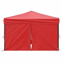 VidaXL Składany namiot imprezowy ze ściankami, czerwony, 3x3 m