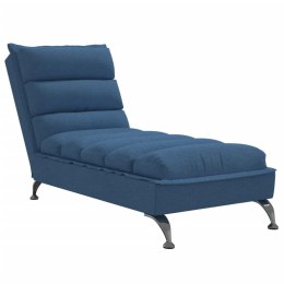 VidaXL Szezlong z poduszkami, niebieski, tapicerowany tkaniną
