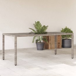 VidaXL Stół ogrodowy ze szklanym blatem, szary, 190x90x75 cm
