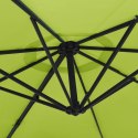 VidaXL Ścienny parasol ogrodowy z LED, zielony, 290 cm