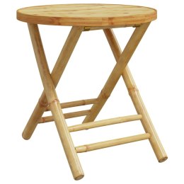 VidaXL Składany stolik ogrodowy, Ø45x45 cm, bambusowy