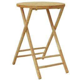 VidaXL Składany stolik ogrodowy, Ø55x75 cm, bambusowy