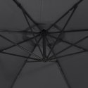 VidaXL Parasol wiszący z lampkami LED, czarny, 350 cm