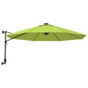 VidaXL Ścienny parasol ogrodowy, zielony, 290 cm