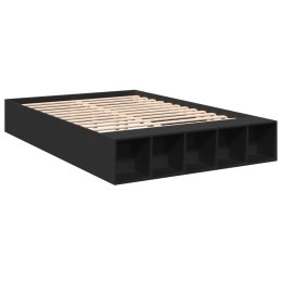 VidaXL Rama łóżka, czarna, 135x190 cm, materiał drewnopochodny