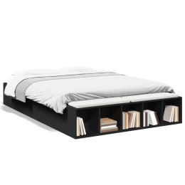 VidaXL Rama łóżka, czarna, 140x190 cm, materiał drewnopochodny