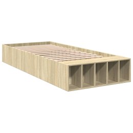 VidaXL Rama łóżka, dąb sonoma, 75x190 cm, materiał drewnopochodny