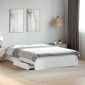 VidaXL Rama łóżka z szufladami, biała, 120x200 cm