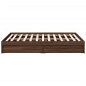 VidaXL Rama łóżka z szufladami, brązowy dąb, 120x200 cm