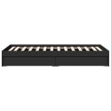 VidaXL Rama łóżka z szufladami, czarna, 100x200 cm