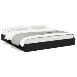 VidaXL Rama łóżka z szufladami, czarna, 200x200 cm