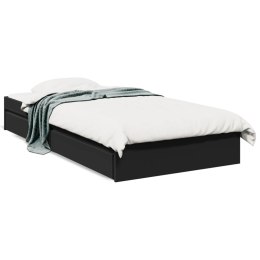 VidaXL Rama łóżka z szufladami, czarna, 75x190 cm