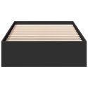 VidaXL Rama łóżka z szufladami, czarna, 75x190 cm