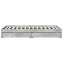 VidaXL Rama łóżka z szufladami, szarość betonu, 75x190 cm