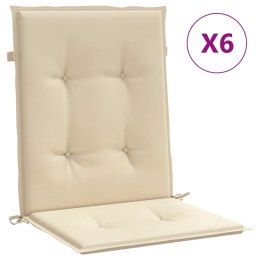 VidaXL Poduszki na krzesła ogrodowe, 6 szt., beżowe, 100x50x3 cm