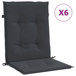 VidaXL Poduszki na krzesła ogrodowe, 6 szt., czarne, 100x50x3 cm