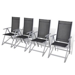 VidaXL Składane krzesła ogrodowe, 4 szt., aluminium