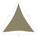 VidaXL Żagiel ogrodowy, tkanina Oxford, trójkątny, 3x4x4 m, beżowy