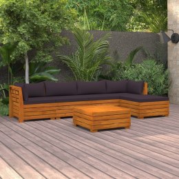 VidaXL 6-cz. zestaw wypoczynkowy do ogrodu, z poduszkami, lita akacja