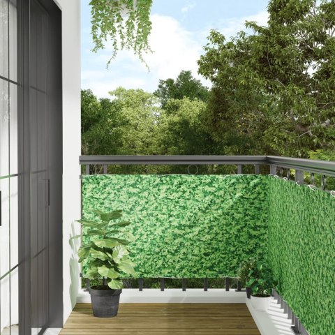 VidaXL Osłona na ogrodzenie, zielona, wzór roślin, 500x75 cm, PVC