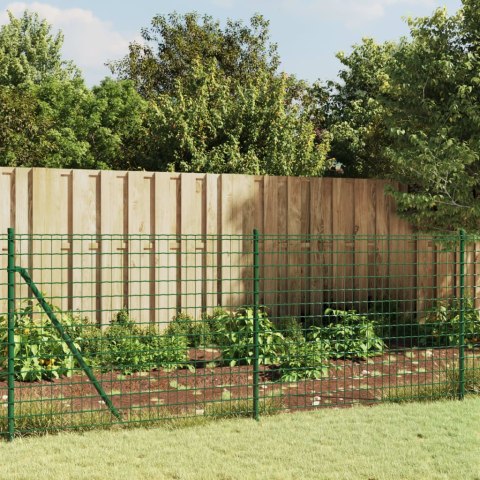 VidaXL Ogrodzenie z siatki, z kotwami, zielone, 1,1x25 m