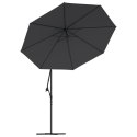 VidaXL Zamienne pokrycie parasola ogrodowego, czarne, 350 cm