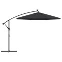 VidaXL Zamienne pokrycie parasola ogrodowego, czarne, 350 cm