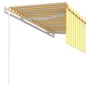 VidaXL Automatycznie zwijana markiza z zasłoną, 3,5x2,5 m, żółto-biała
