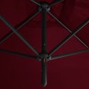 VidaXL Podwójny parasol na stalowym słupku, bordowy, 600x300 cm