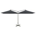 VidaXL Podwójny parasol na stalowym słupku, antracytowy, 600x300 cm