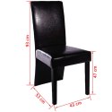 VidaXL Krzesła stołowe, 6 szt., czarne, sztuczna skóra