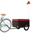VidaXL Przyczepka rowerowa, czarno-czerwona, 45 kg, żelazo