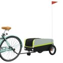 VidaXL Przyczepka rowerowa, czarno-zielona, 30 kg, żelazo