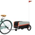 VidaXL Przyczepka rowerowa, czarno-pomarańczowa, 30 kg, żelazo