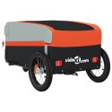 VidaXL Przyczepka rowerowa, czarno-pomarańczowa, 30 kg, żelazo