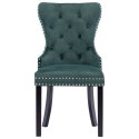 VidaXL Krzesła stołowe, 6 szt., ciemnozielone, obite aksamitem