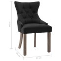 VidaXL Krzesła stołowe, 6 szt., czarne, obite tkaniną
